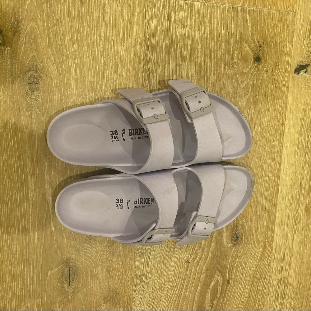 light purple rubber birkenstocks